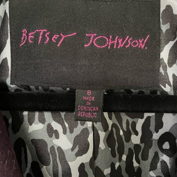 Betsy Johnson Purple Ruffle Pea Coat Jacket size 8 - Picture 2 of 2